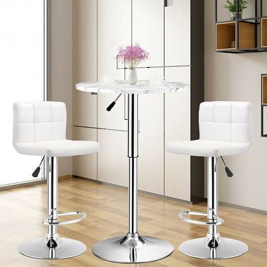 360 Swivel Cocktail Pub Table with Sliver Leg and Base-Black-2
