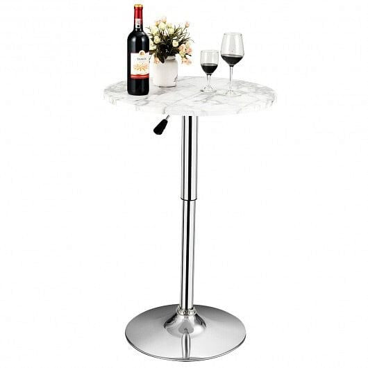 360 Swivel Cocktail Pub Table with Sliver Leg and Base-Black-5