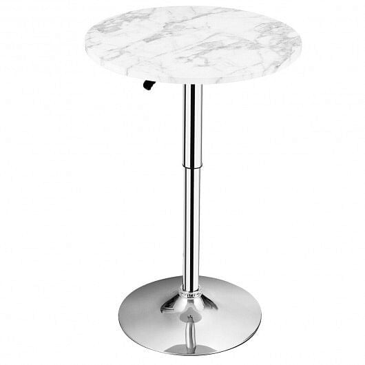 360 Swivel Cocktail Pub Table with Sliver Leg and Base-Black-1