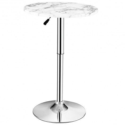 360 Swivel Cocktail Pub Table with Sliver Leg and Base-Black-0